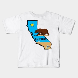 California State Bear Beach Kids T-Shirt